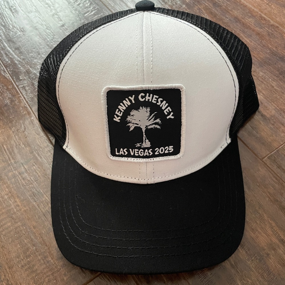 Kenny Chesney Trucker Hat OSFM Black White Las Vegas 2025 Concert Souvenir